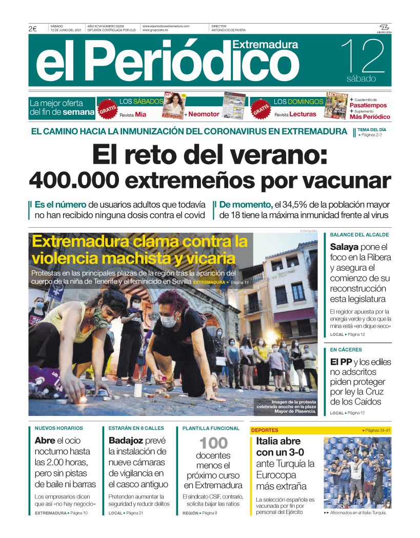 Consulta la portada correspondiente al día 12 de junio del 2021