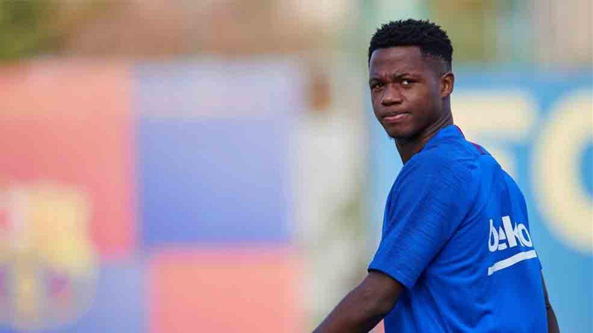 Ansu Fati participó en el entrenamiento