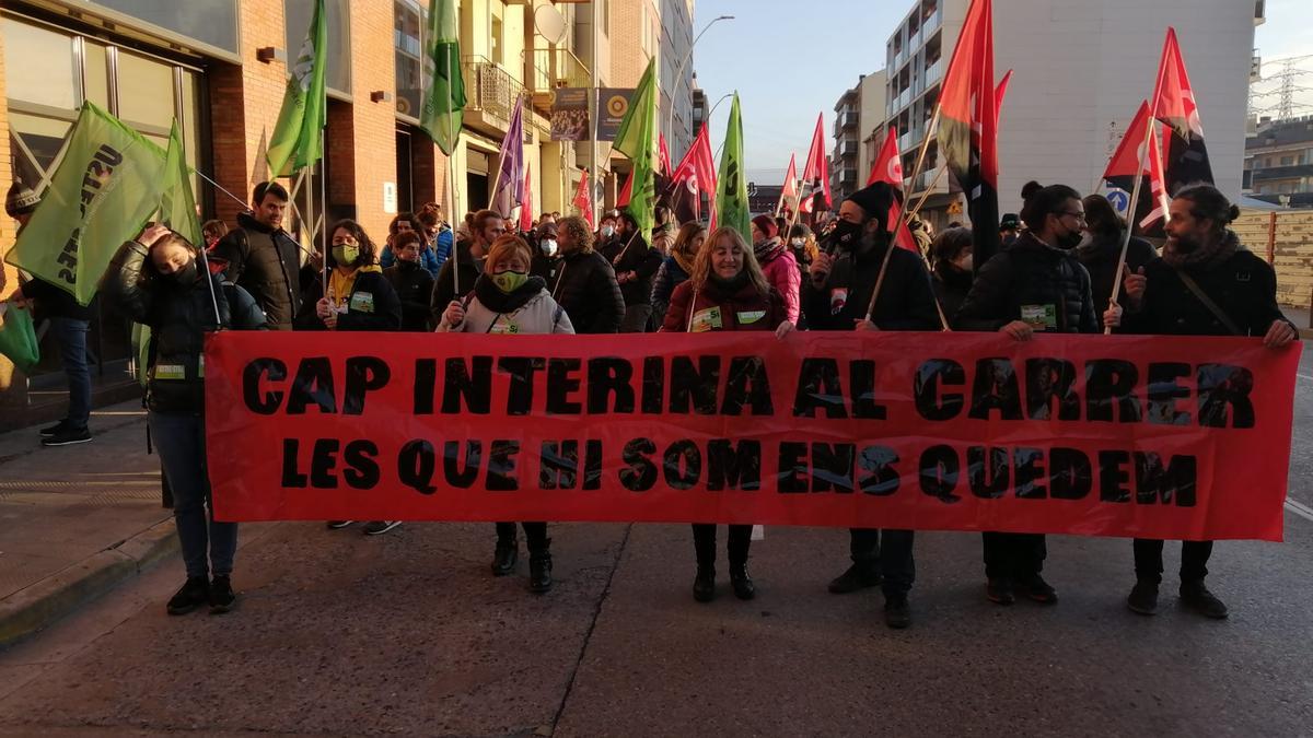 Manifestació del sector públic a Manresa en el marc de la vaga 30-N