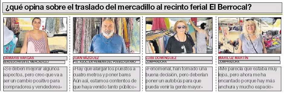 Encuesta a compradores y vendedores del mercadillo.