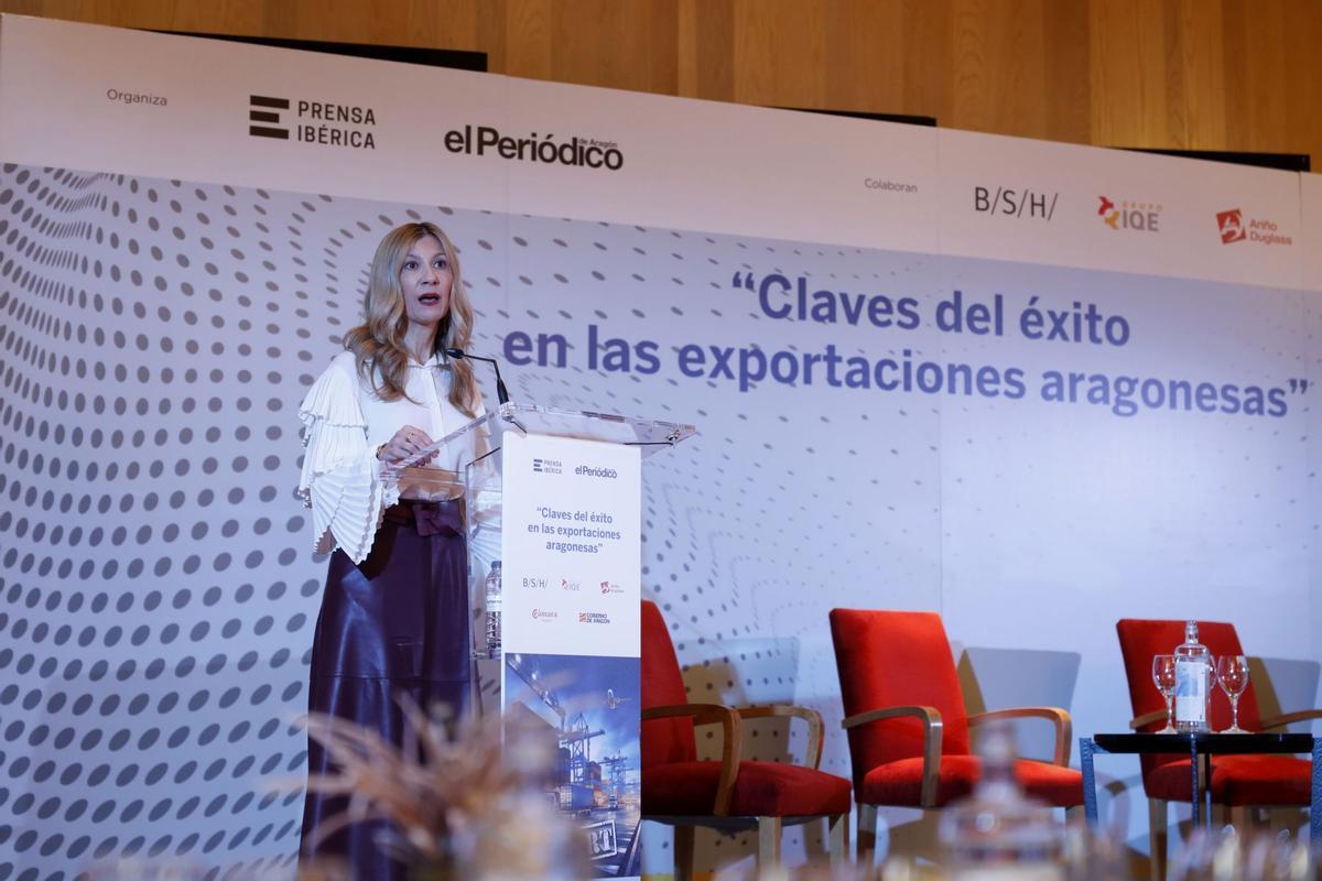 Mar Vaquero, la vicepresidenta y consejera de Economía, Empleo e Industria del Gobierno de Aragón, explicó las líneas de actuación que se han establecido para favorecer y acompañar a las empresas.