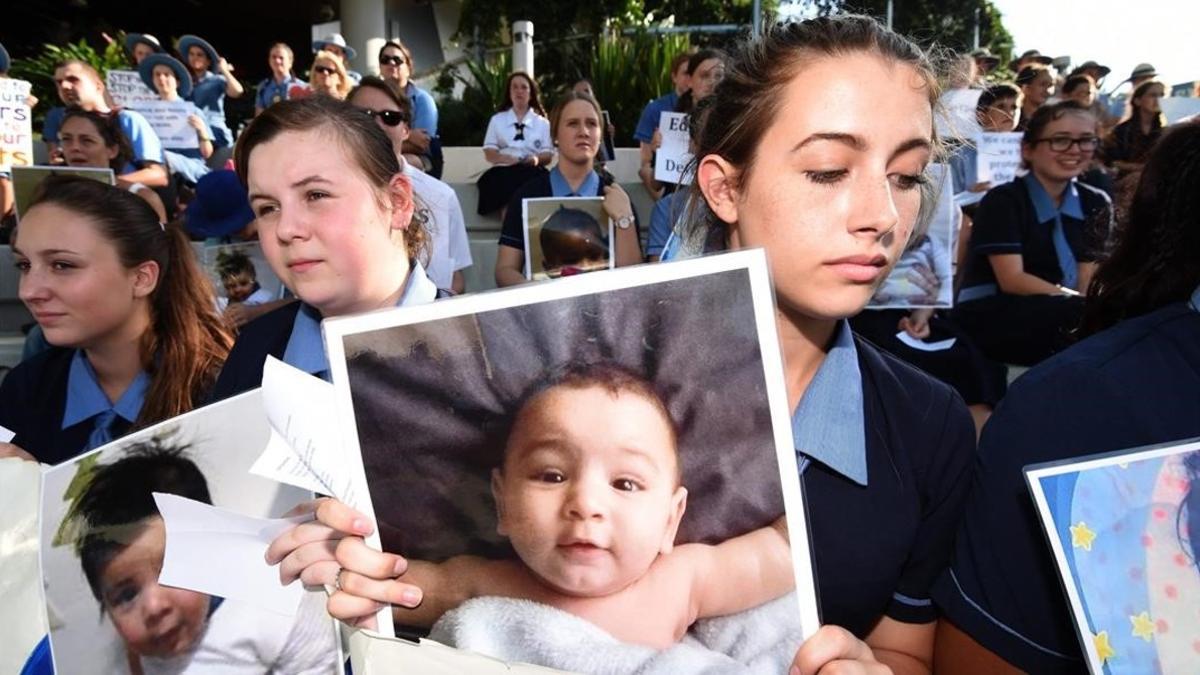 Protesta en Brisbane por el trato que reciben los menores en el centro de internamiento de Nauru.