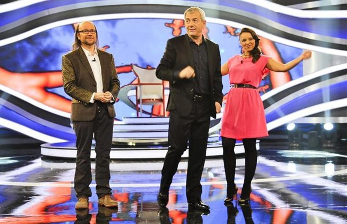 Santiago Segura, Carlos Sobera i Chenoa, al plató d’’Increíbles: el gran desafío’. Santiago Segura, Carlos Sobera i Chenoa, al plató d’’Increíbles: el gran desafío’.
