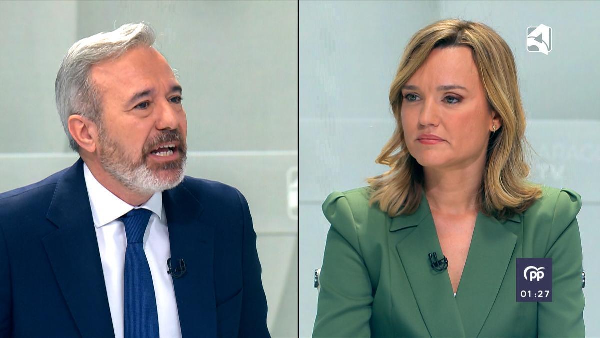 Lo mejor del 'Cara a Cara' entre Azcón y Alegría: del "señor no a todo" a "la inhabilitada para hablar de Aragón"