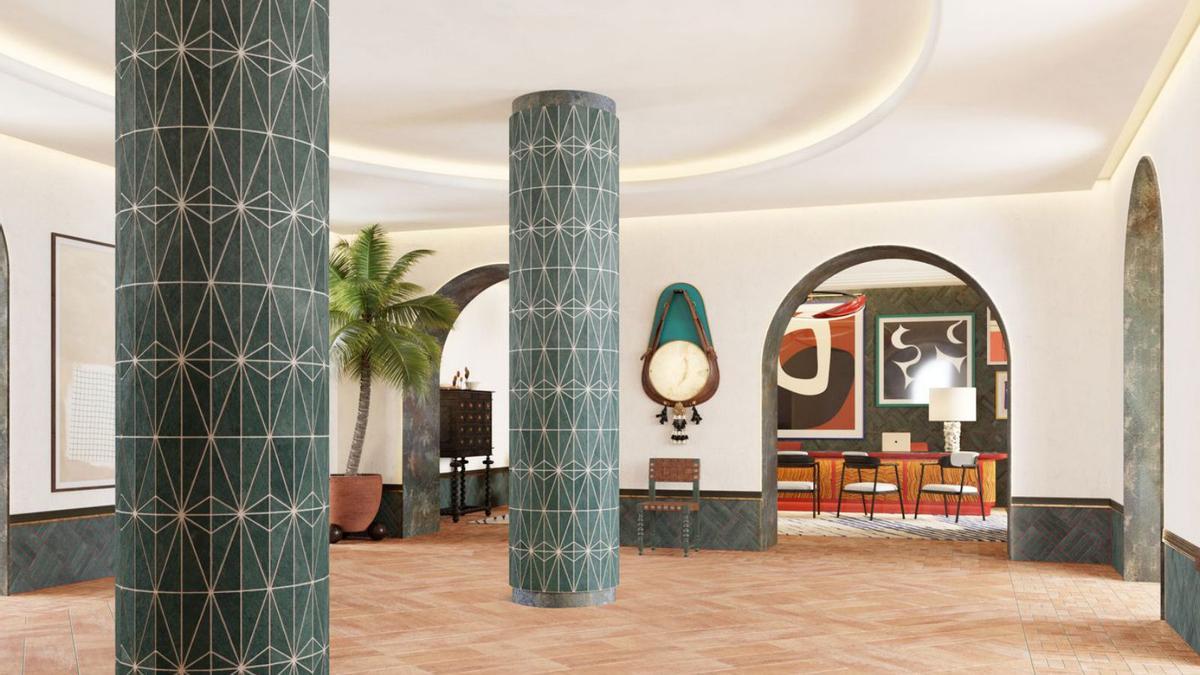 Recreación de uno de los vestíbulos del futuro hotel El Fuerte. | L.O.