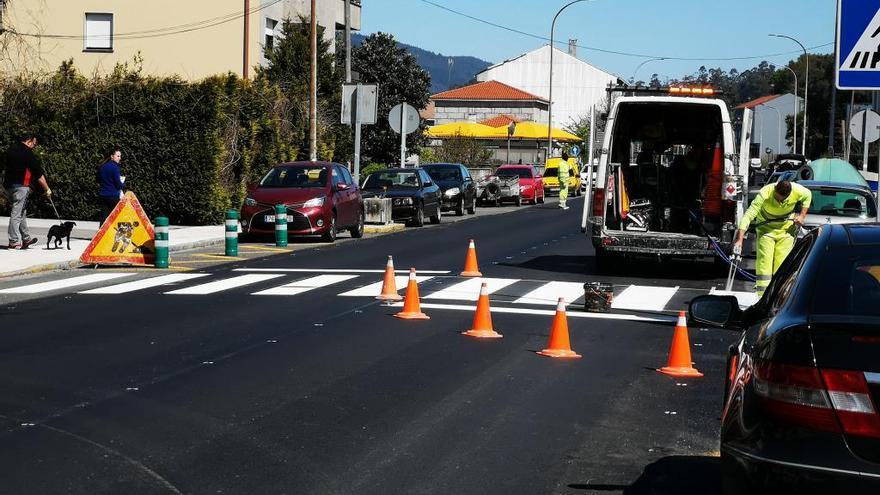 Las obras en la N-640 en Cuntis. // FdV