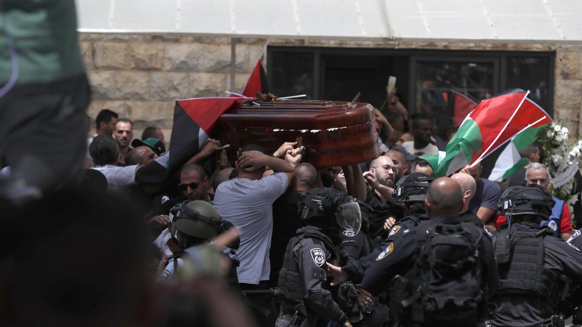 Funeral en memoria de Shireen Abu Akleh en Jerusalén.