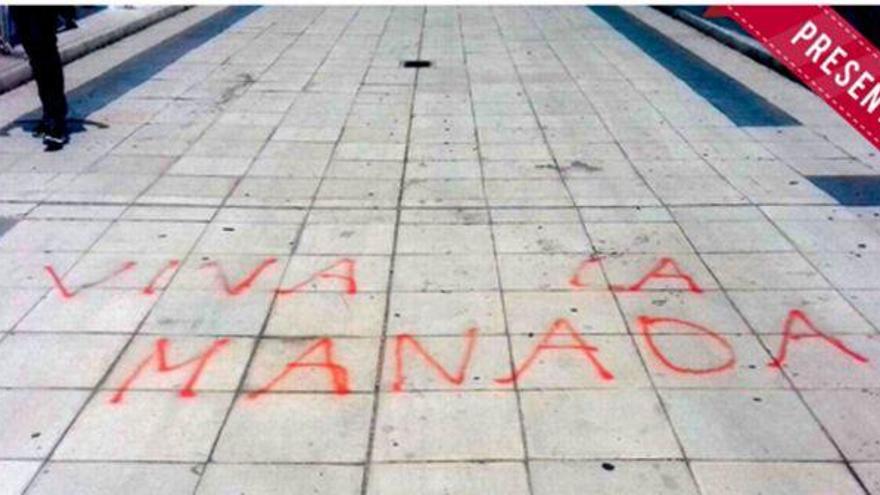 Aparece un grafiti a favor de La Manada en Zaragoza