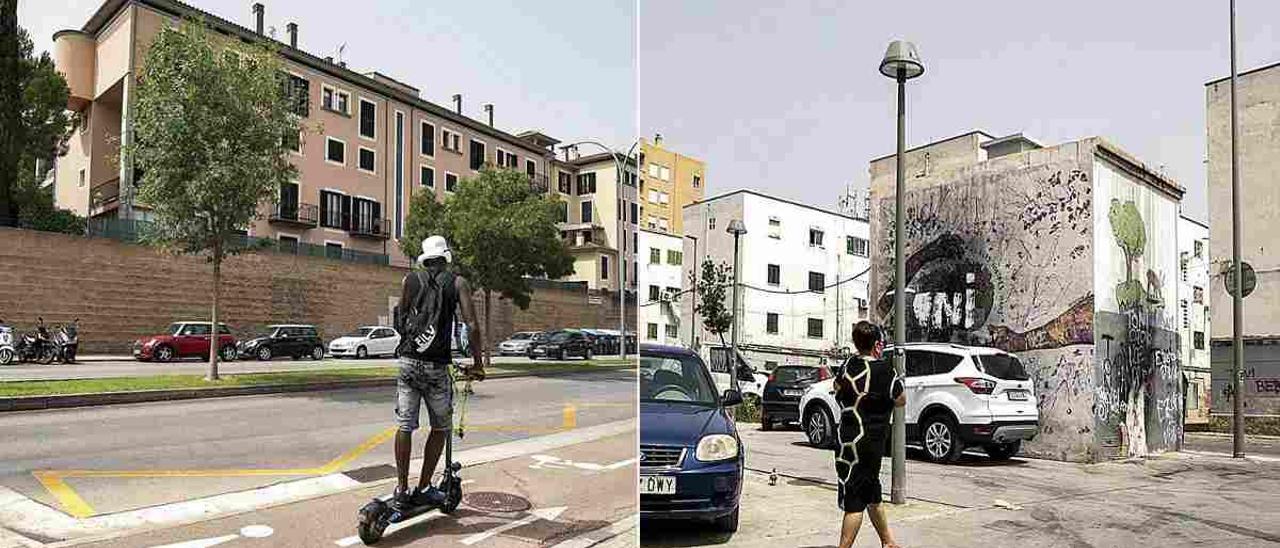 A la izquierda, el barrio de sa Teulera en Palma; a la derecha, Corea.