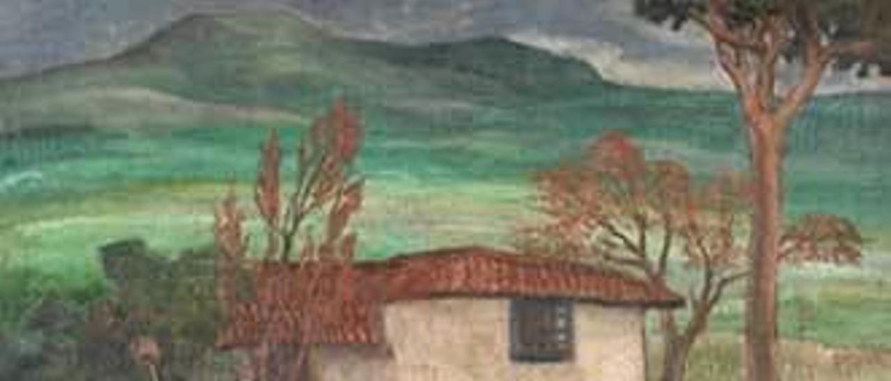 &quot;El caserío&quot;, obra de Evaristo Valle.