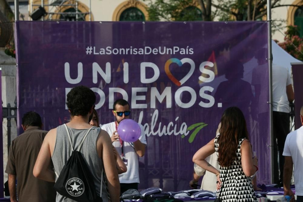 26J: Mitin de Unidos Podemos en la plaza de la Merced