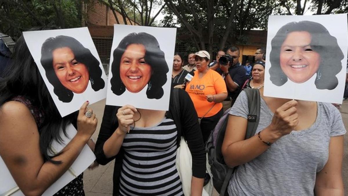 Protesta por el asesinato de la activista hondureña Bertha Cáceres.