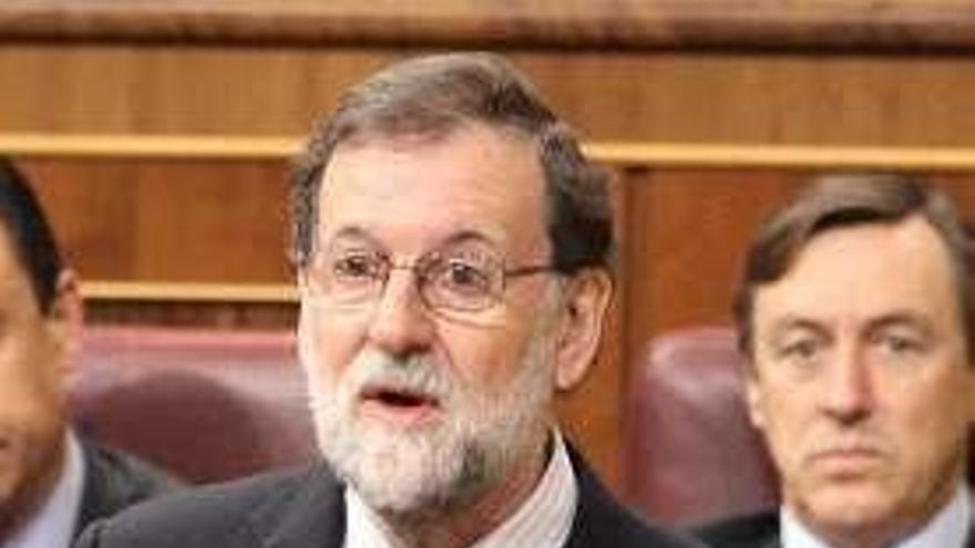 Mariano Rajoy, durante una sesión de control. // Efe