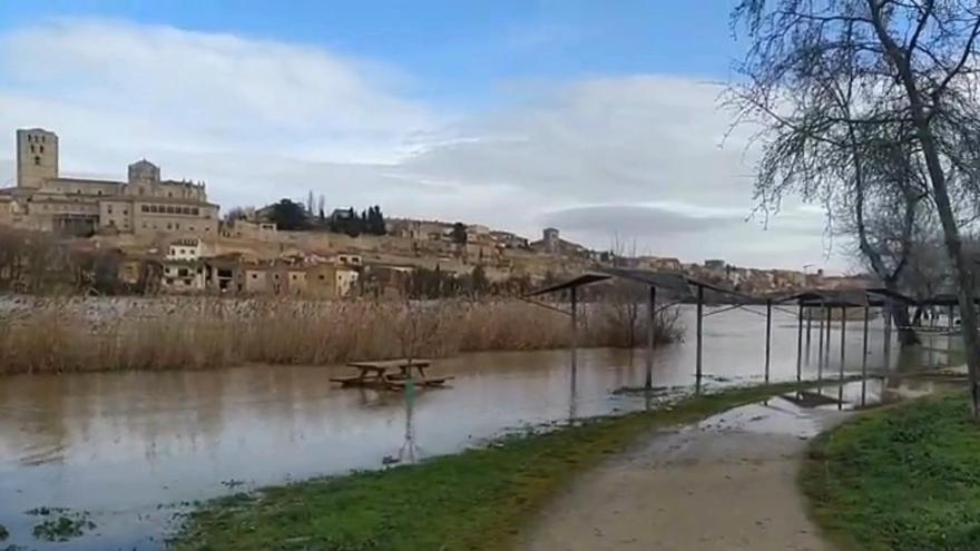 Mesas inundadas y paseos anegados: así están Los Pelambres de Zamora