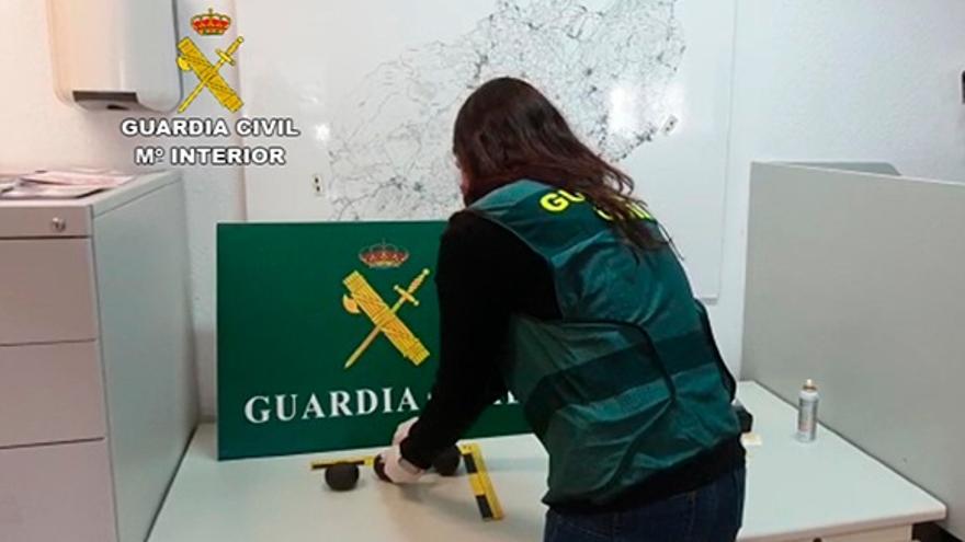 Una agente de la Guardia Civil, en el transcurso de una investigación