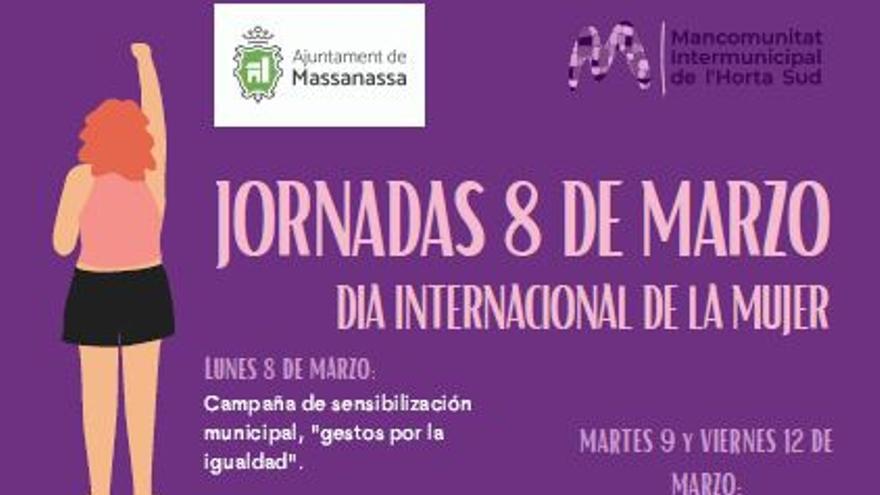 Cartel de los actos en Massanassa para el Día Internacional de la Mujer.