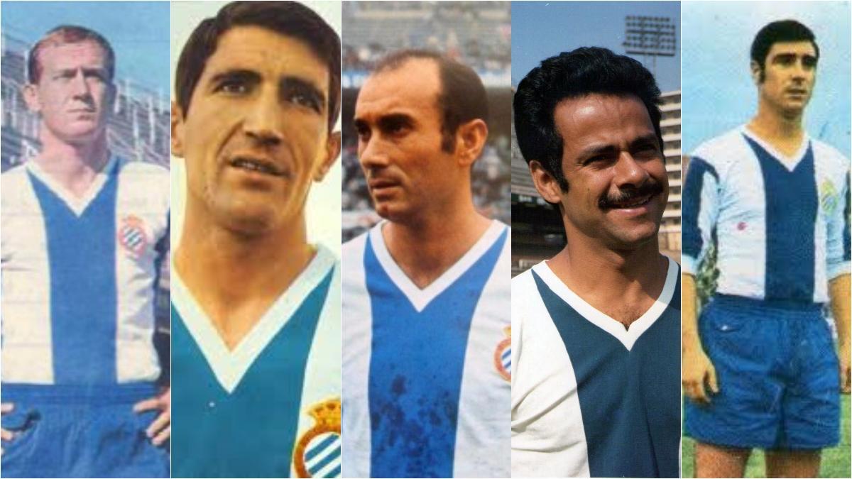 Los cinco delfines, en orden: Marcial Pina, José María Rodilla, José María García Lavilla, Cayetano Re y Carmelo Amas