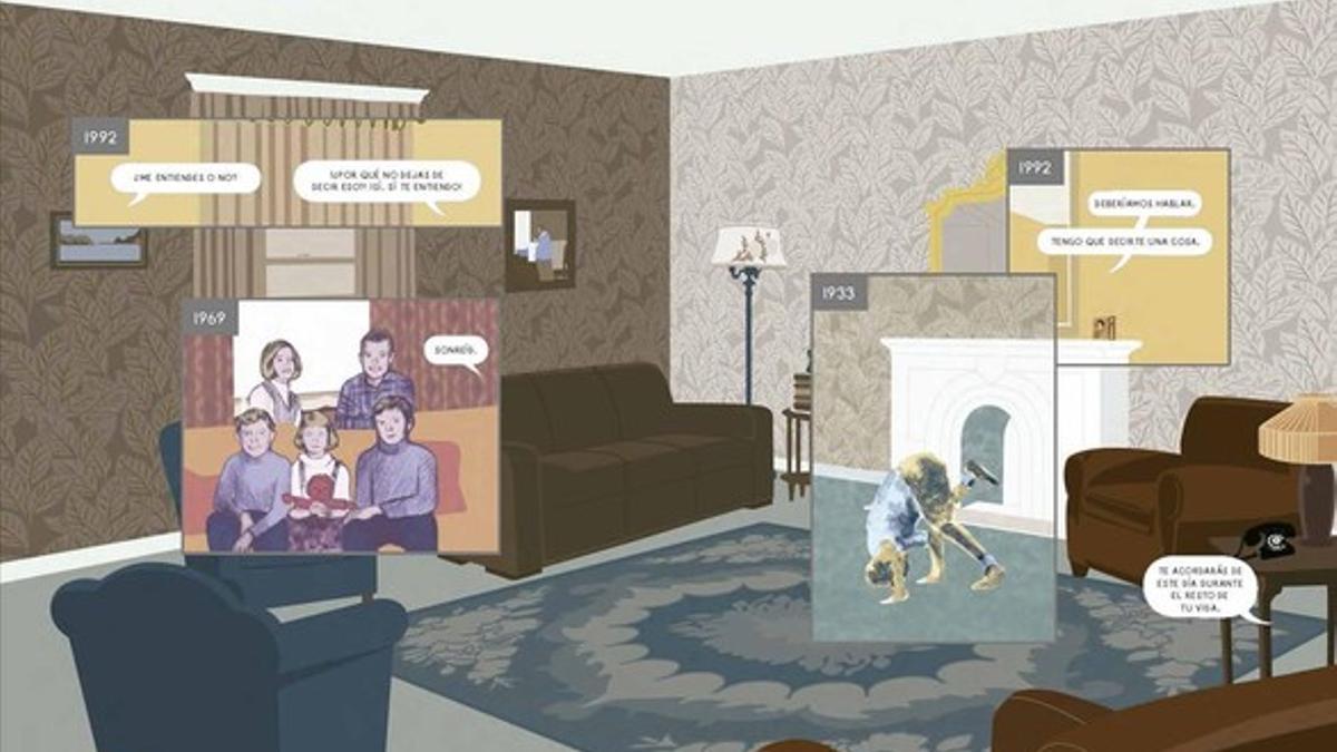 Doble página del cómic 'Aquí', de Richard McGuire.