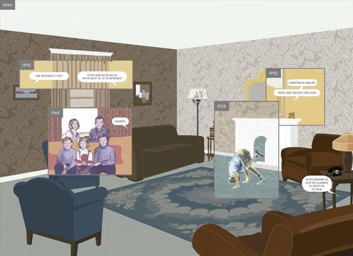 Doble página del cómic 'Aquí', de Richard McGuire.