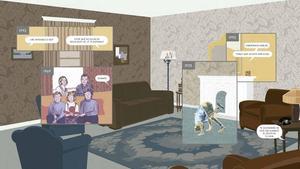 Doble página del cómic ’Aquí’, de Richard McGuire.