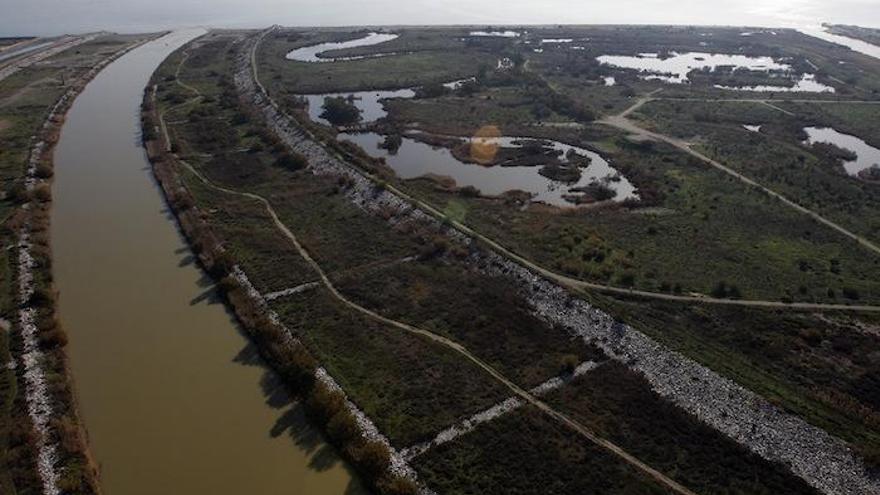 Imagen aérea de la desembocadura del Guadalhorce