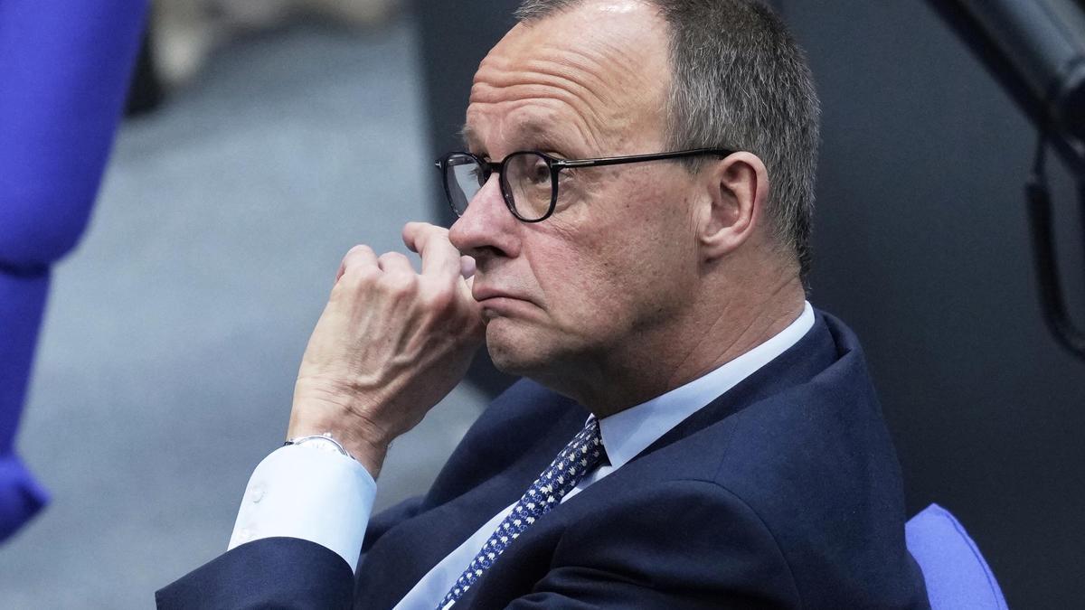 El líder de la CDU y futuro canciller alemán, Friedrich Merz, durante el pleno en el Bundestag de este jueves.