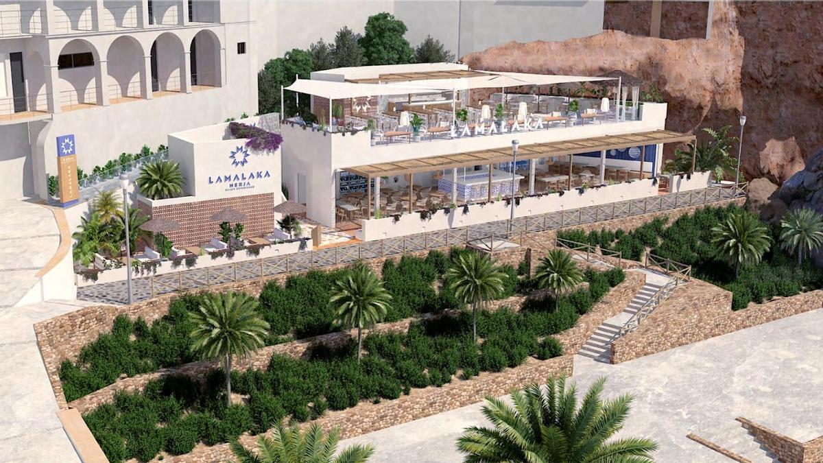 Infografía de cómo será el restaurante de la playa de Calahonda de Nerja.