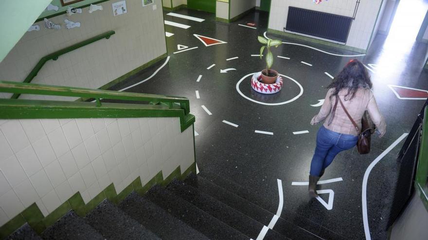 Actividad de educación vial en un colegio de A Coruña.