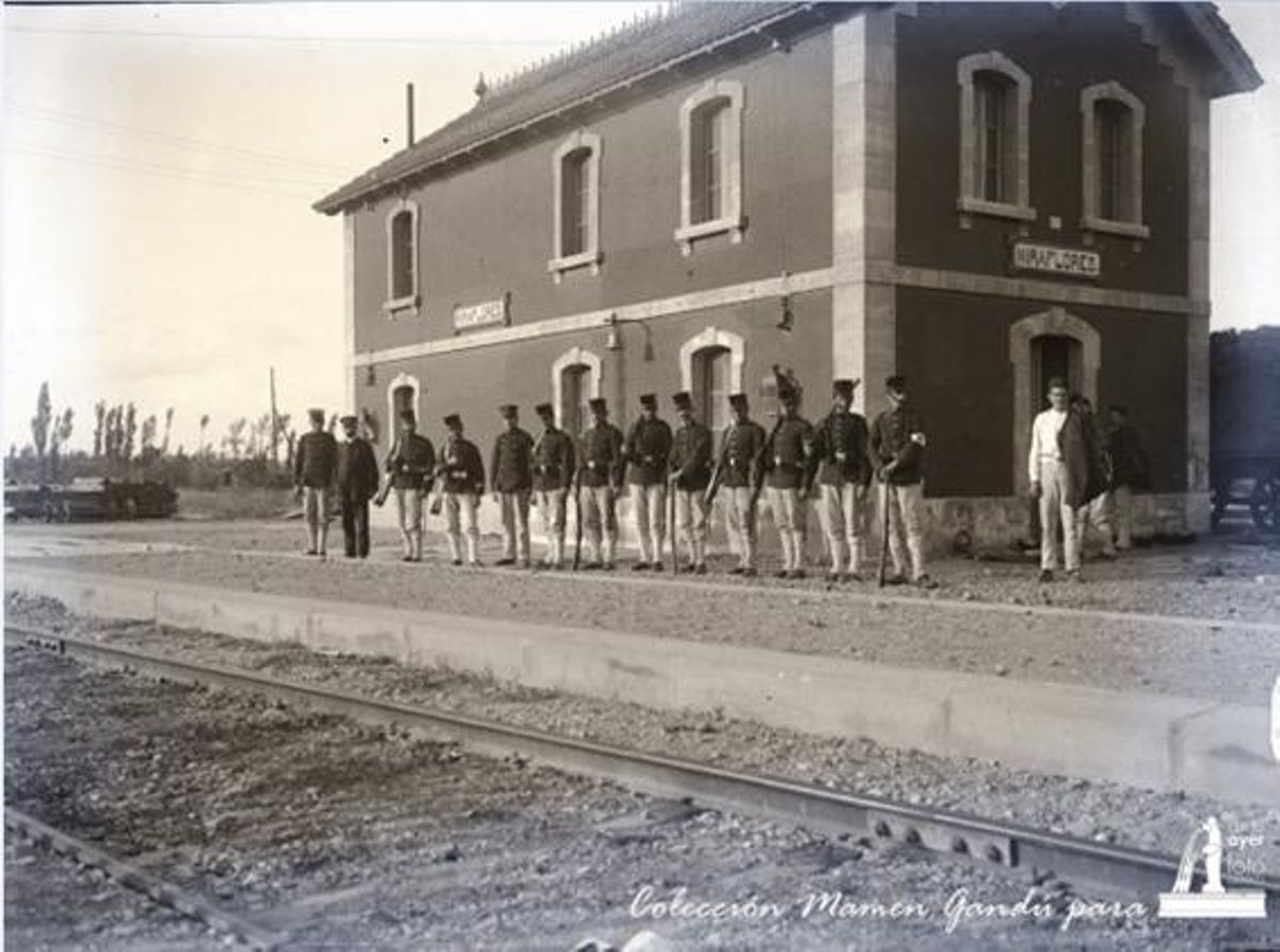 Apeadero de Miraflores, en una imagen de 1912.