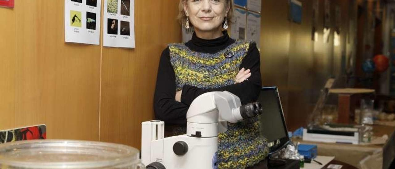 La investigadora Renate Scharek, ayer, en el Oceanográfico, antes de su charla.