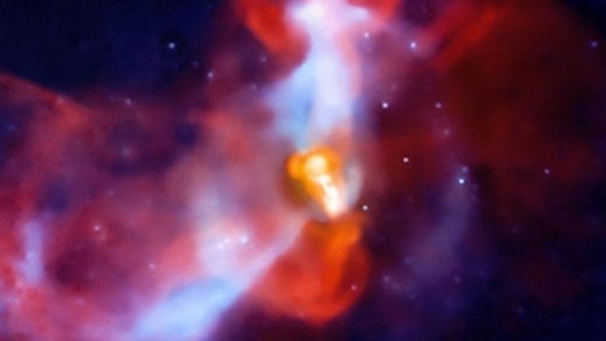 Imagen de un supervolcán galáctico.