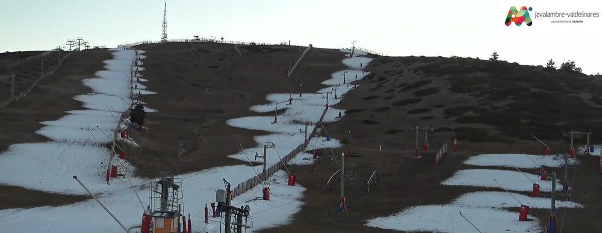 La estación de Valdelinares ayer por la tarde, desde una de las webcams instaladas en el complejo.