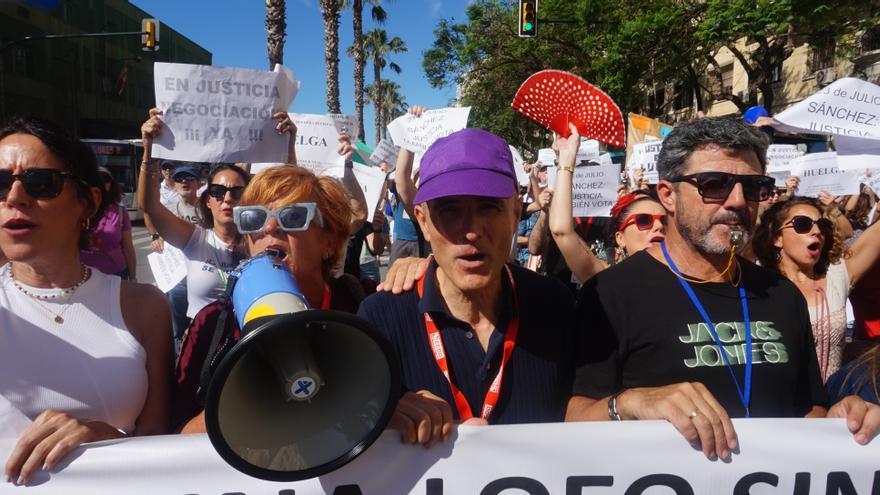 Retenido el responsable del Sindicato Profesional de Justicia en Málaga durante una concentración