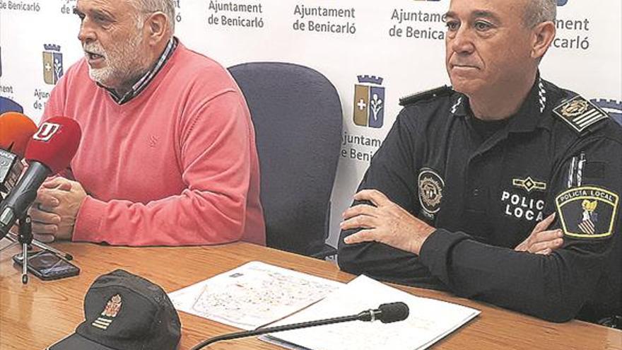 Benicarló inicia los cortes de tráfico por el montaje de casals falleros