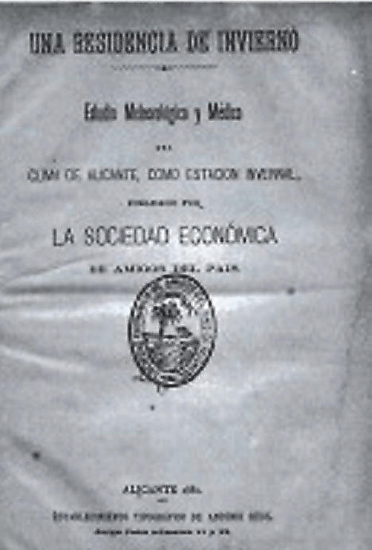 Publicación de Vicente Navarro Albero. 1882.