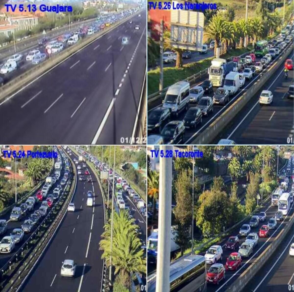 Diferentes momentos a la misma hora en la autopista del Norte