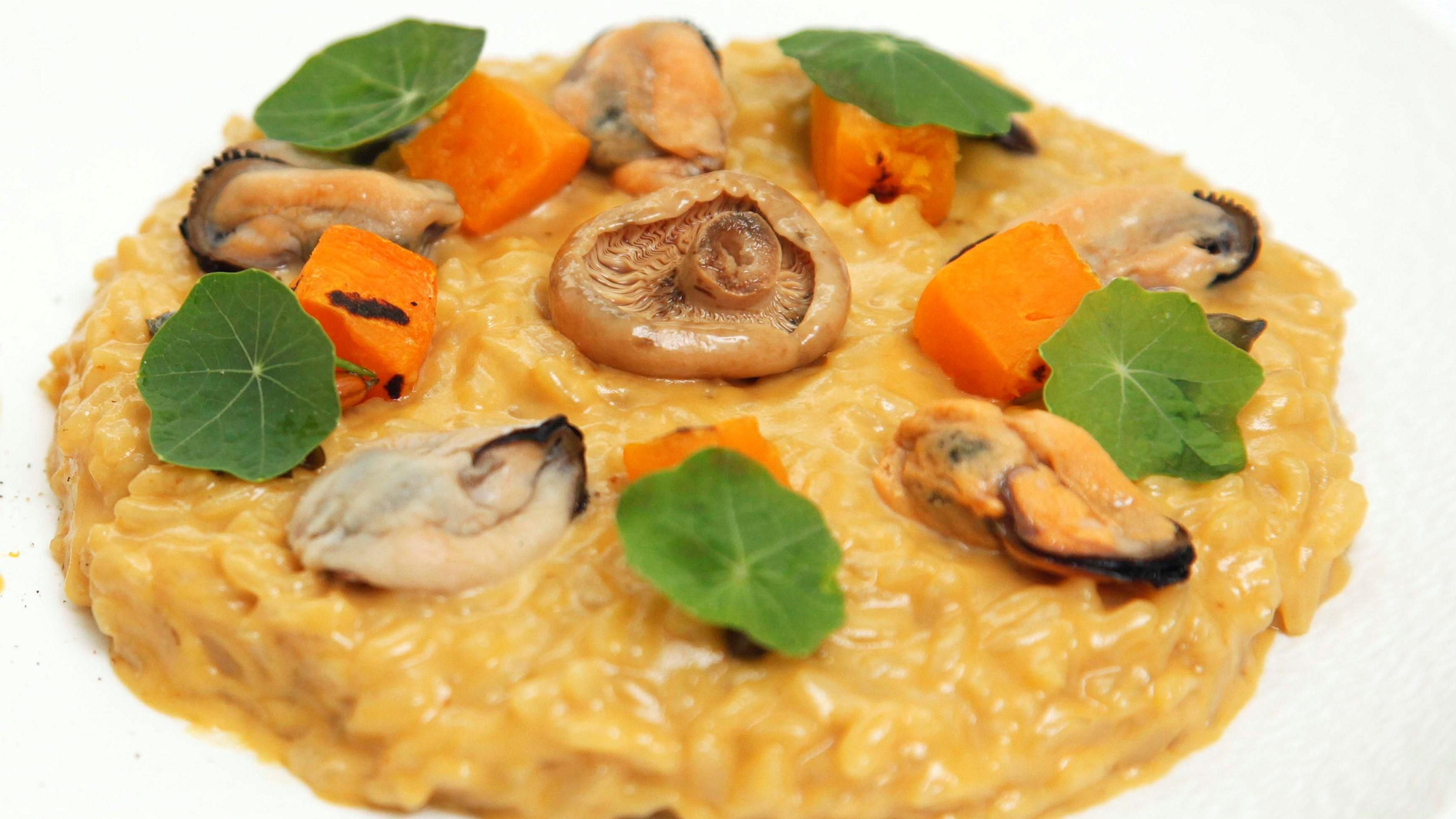 Receta de arroz de calabaza y 'shropshire' del restaurante La Terraza del Claris