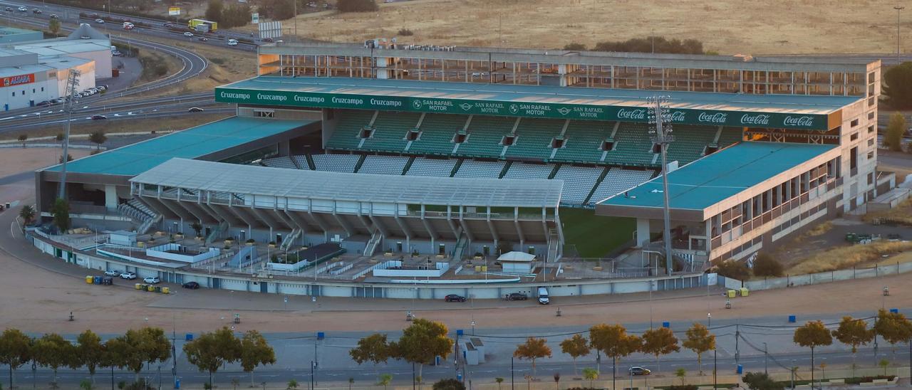 Vista aérea del estadio municipal El Arcángel.