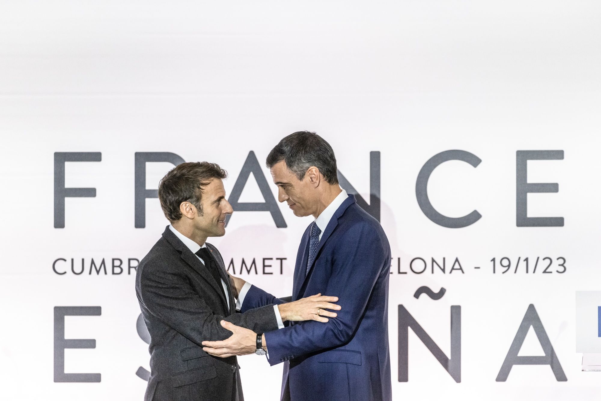 Emmanuel Macron y Pedro Sanchez en Barcelona