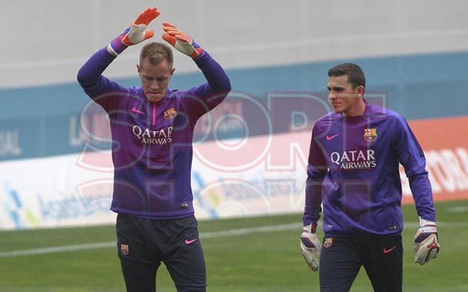 Entreno del FC Barcelona antes del clásico