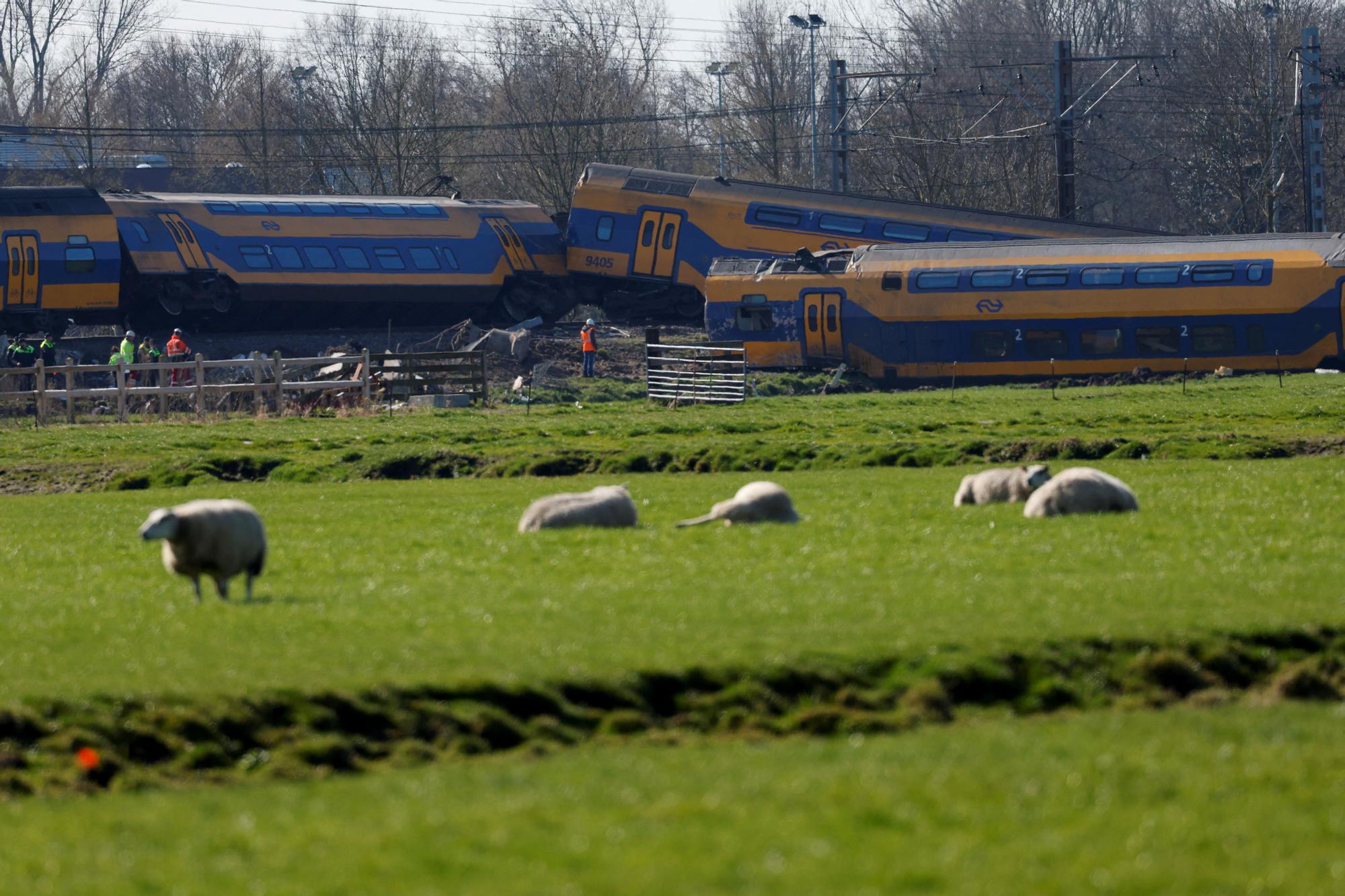 El descarrilament d'un tren a Països Baixos, en imatges