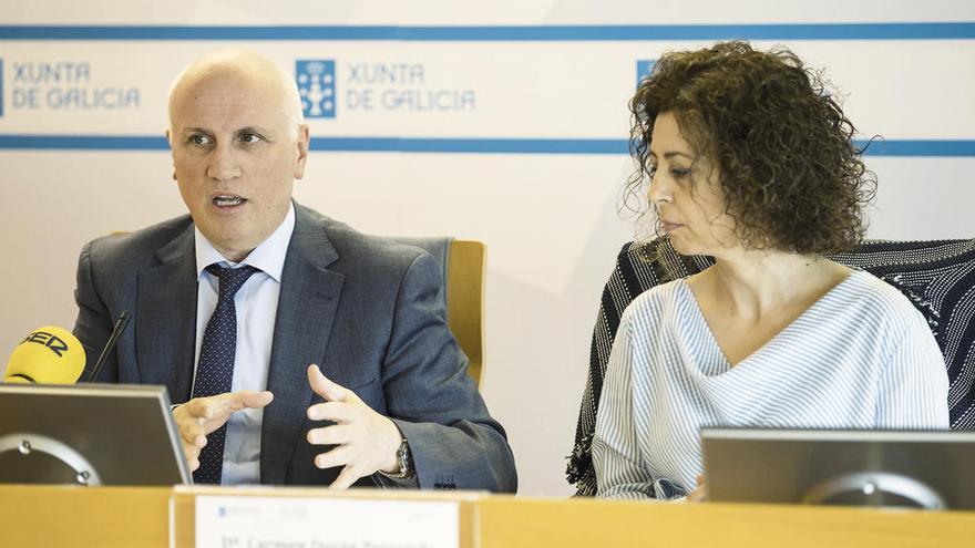 Antonio Fernández-Campa y Carmen Durán, ayer, en Santiago.