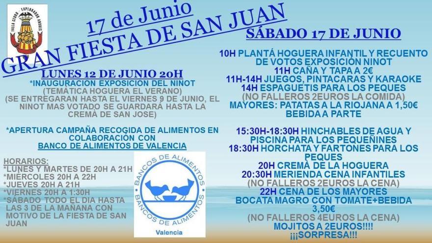 Consulta el programa completo de las verbenas de San Juan de las Fallas  para el día 17