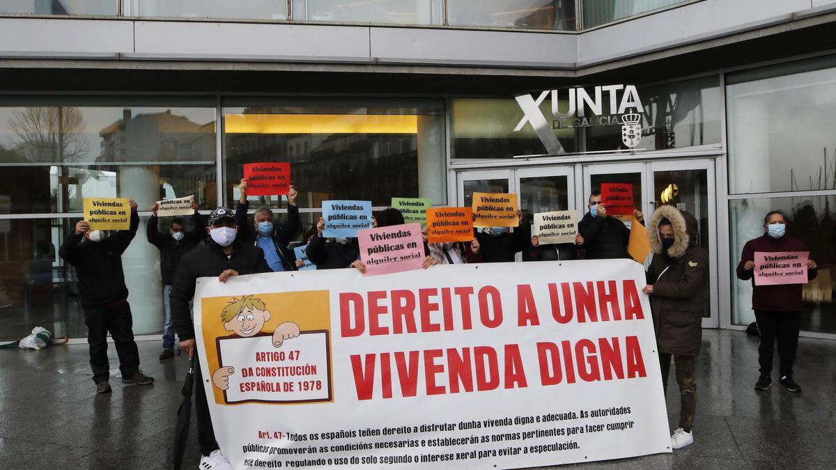 Una reciente manifestación de las familias del poblado