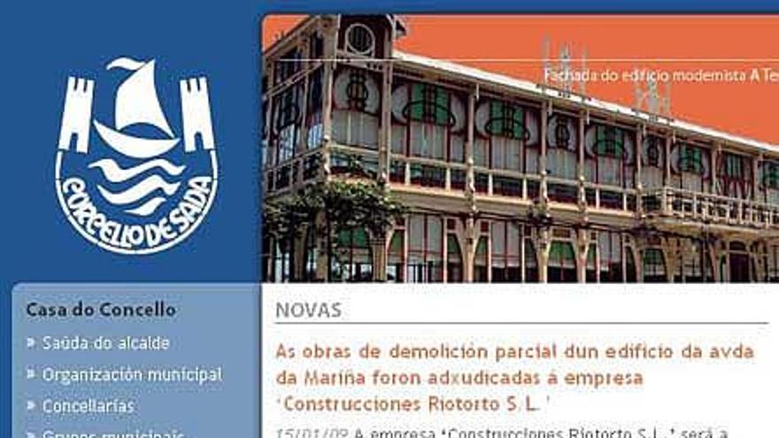 Imagen de la página web del Concello de Sada.