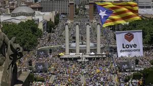 Manifestación en defensa del referéndum de autodeterminación, el pasado 10 de junio.