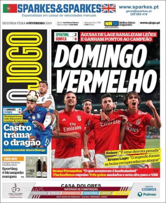 Portada O JOGO lunes 4 de febrero 2019