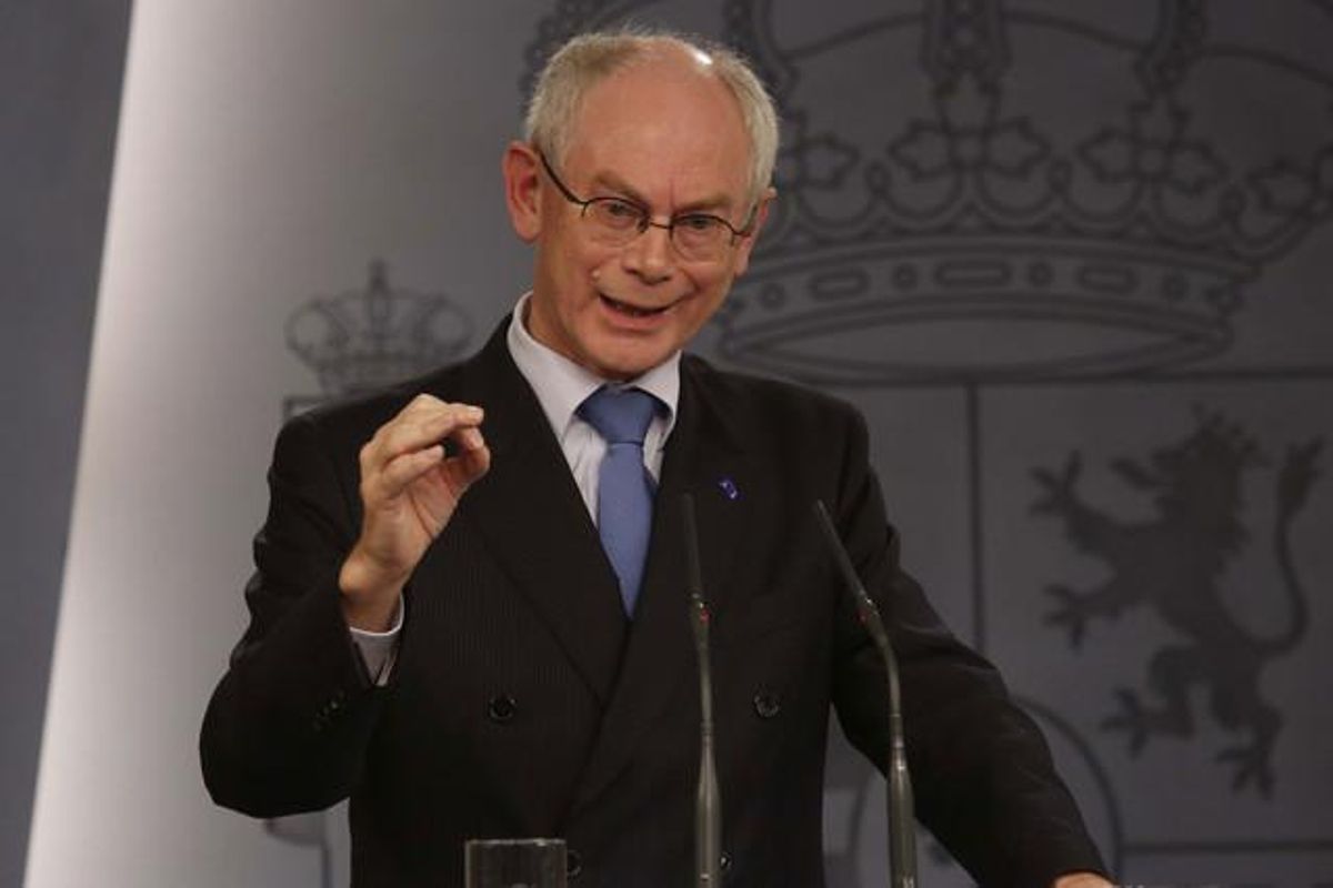 Herman van Rompuy, durant una roda de premsa a la Moncloa, el desembre passat. Herman van Rompuy, durant una roda de premsa a la Moncloa, el desembre passat.