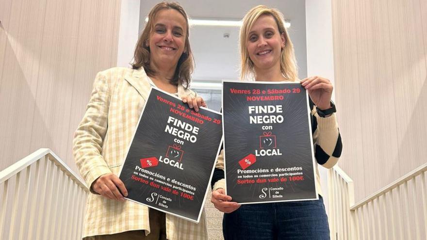 Pena y Taín muestran el cartel de la campaña.