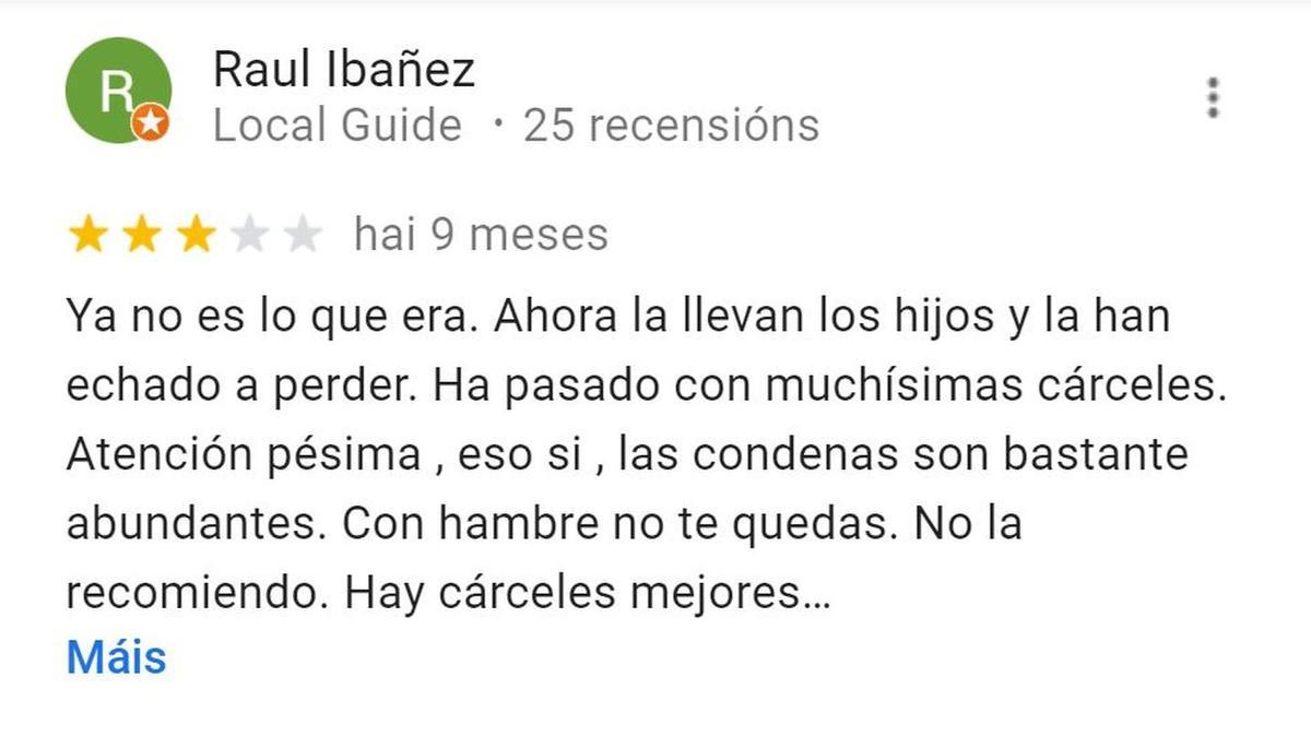 Comentario sobre la prisión de A Lama